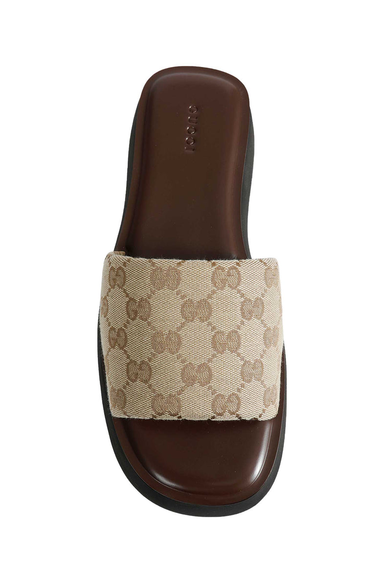 GUCCI GG Canvas Flatform Slide Sandals woman