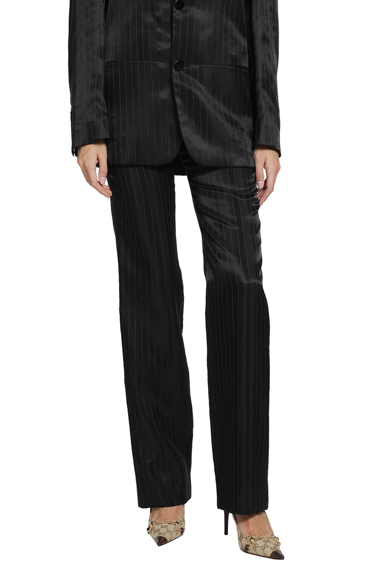 GUCCI Pinstripe Wool Silk Trousers woman
