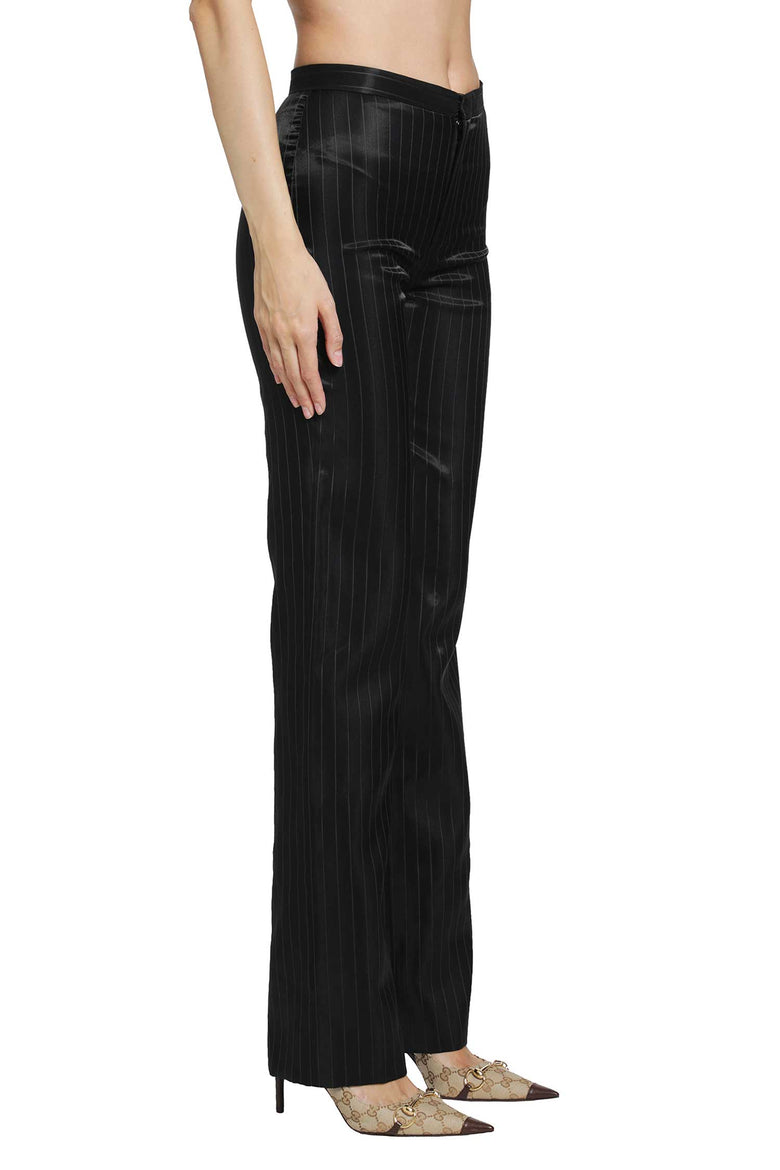 GUCCI Pinstripe Wool Silk Trousers woman