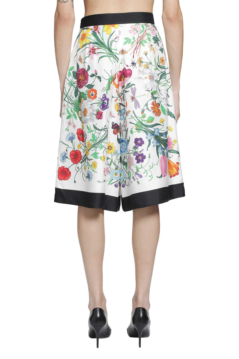 GUCCI Printed Silk Bermuda Pants woman