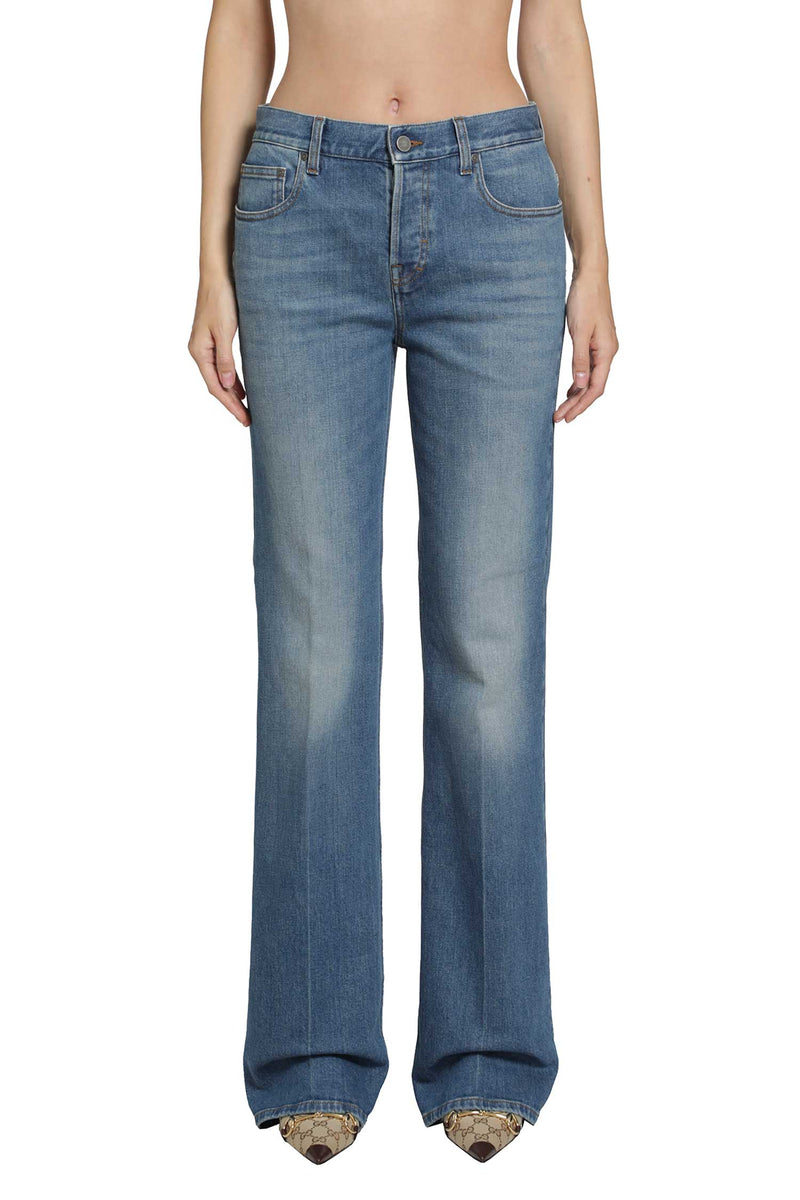 GUCCI Flared Stretch Cotton Denim Jeans woman