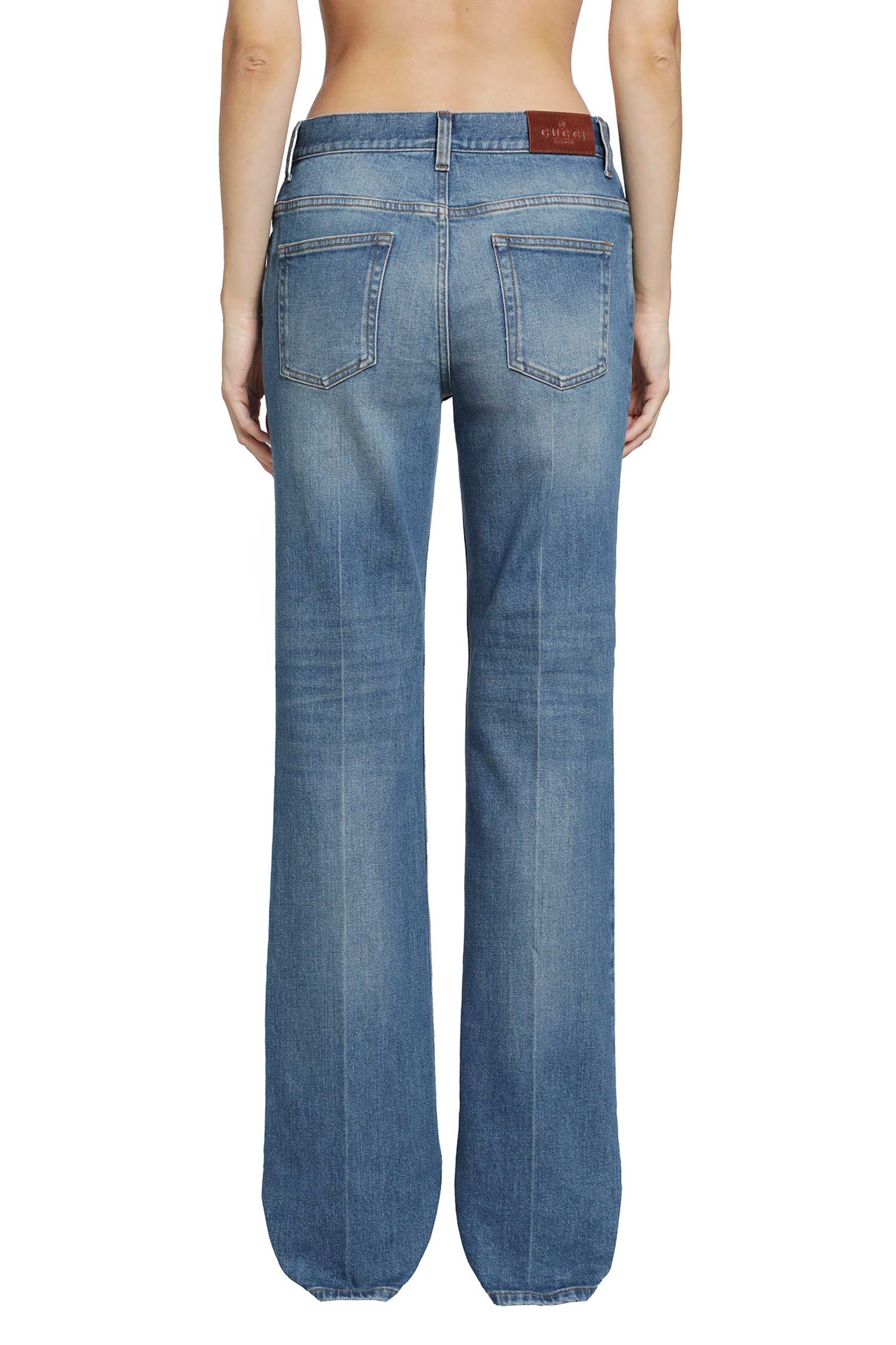 GUCCI Flared Stretch Cotton Denim Jeans woman