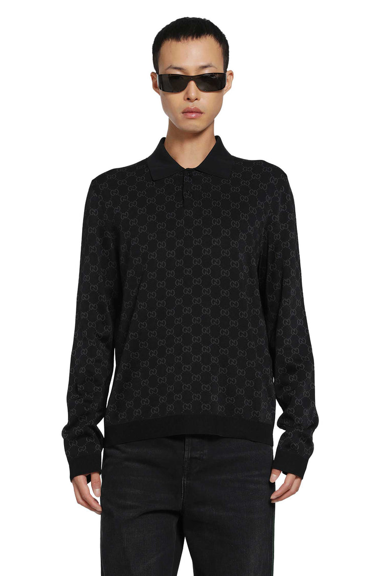 GUCCI Viscose GG Jacquard Polo Shirt man