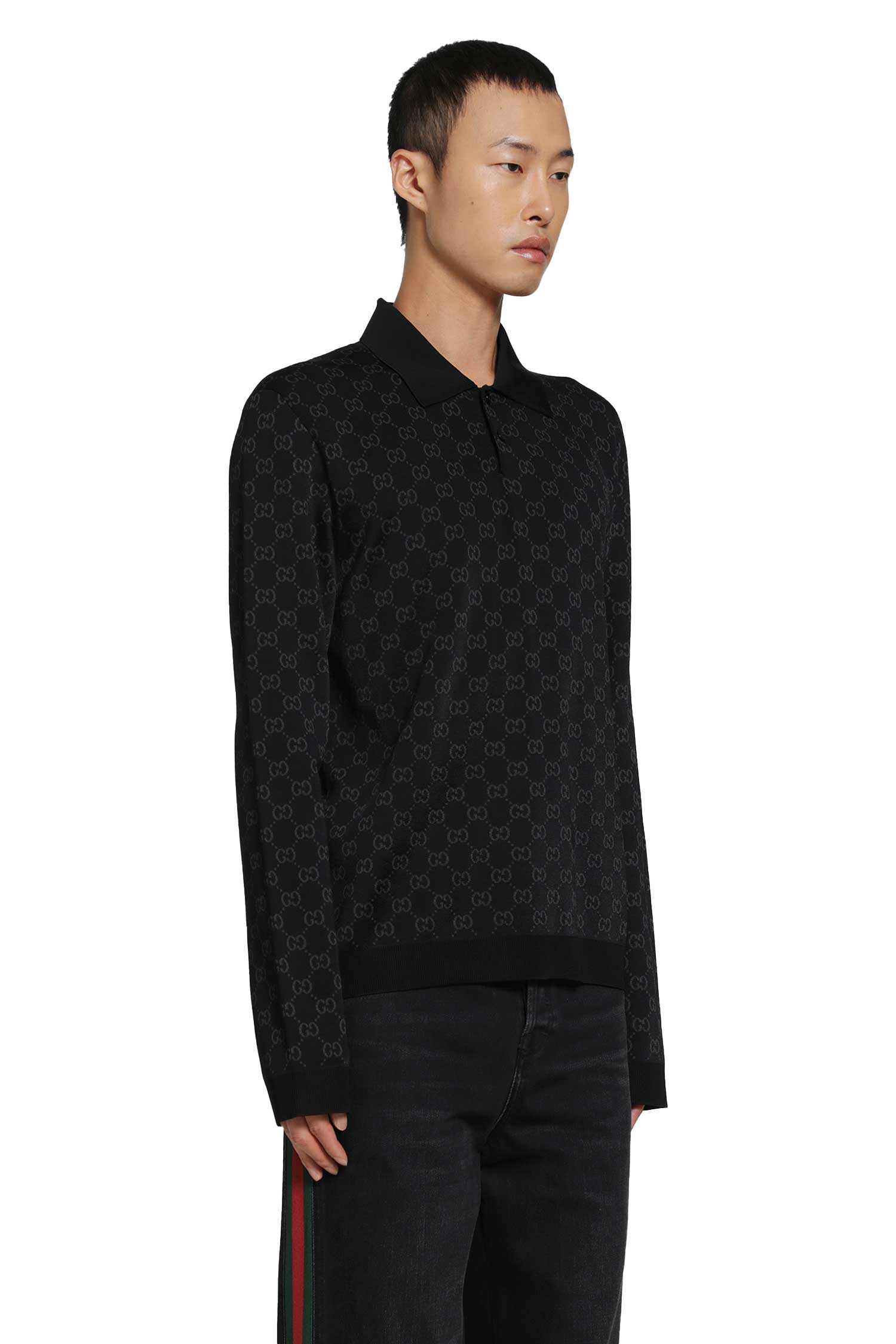 GUCCI Viscose GG Jacquard Polo Shirt man