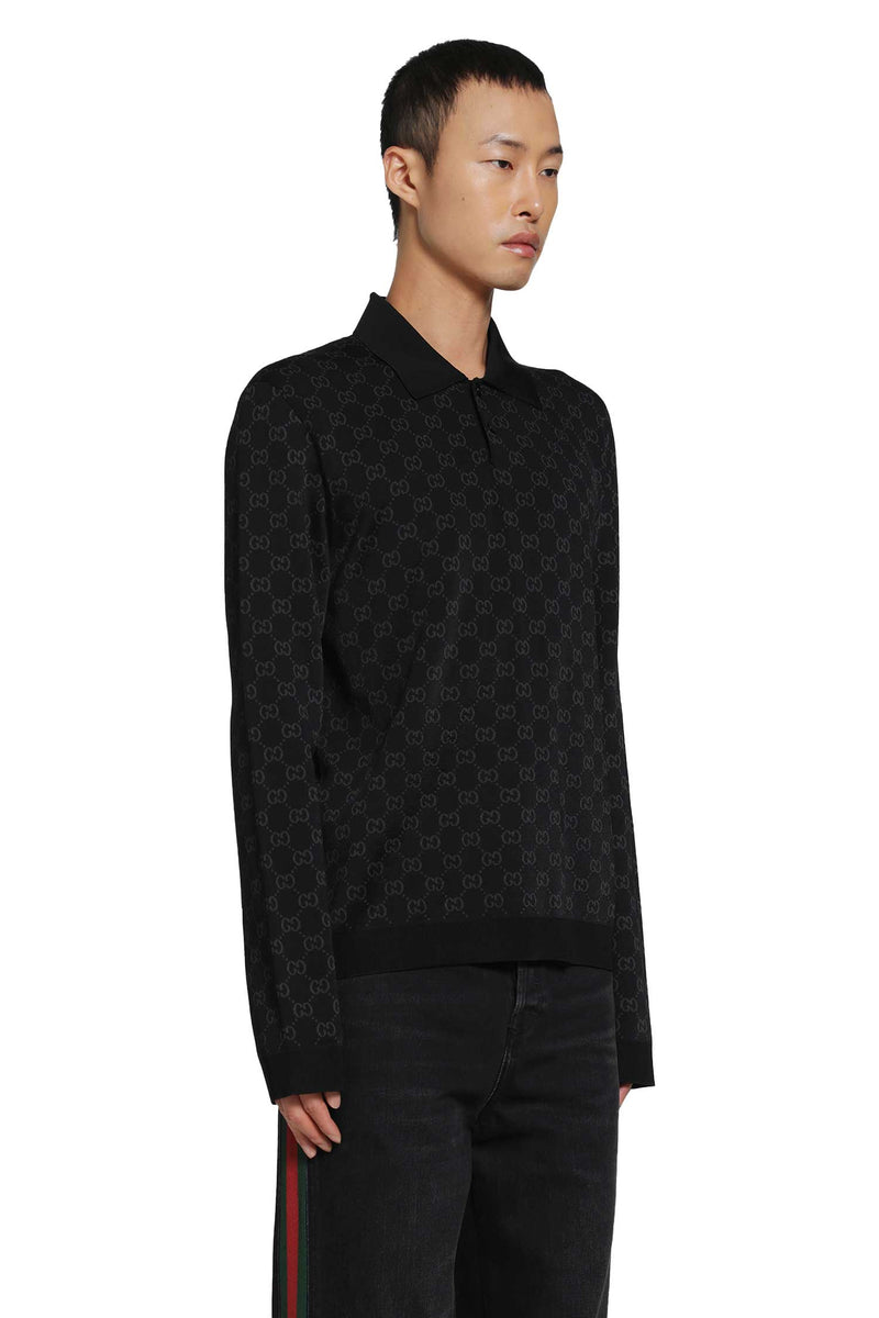 GUCCI Viscose GG Jacquard Polo Shirt man
