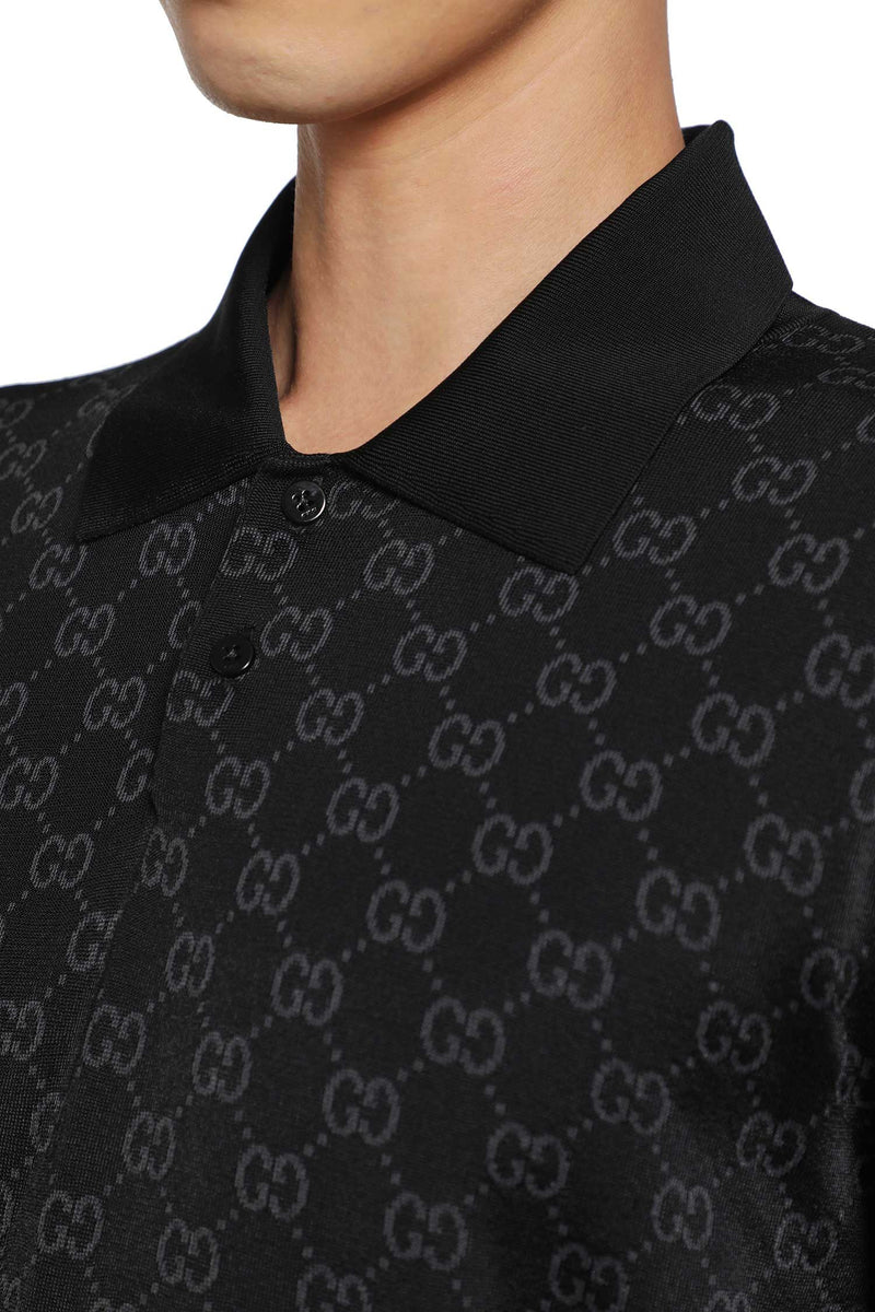 GUCCI Viscose GG Jacquard Polo Shirt man