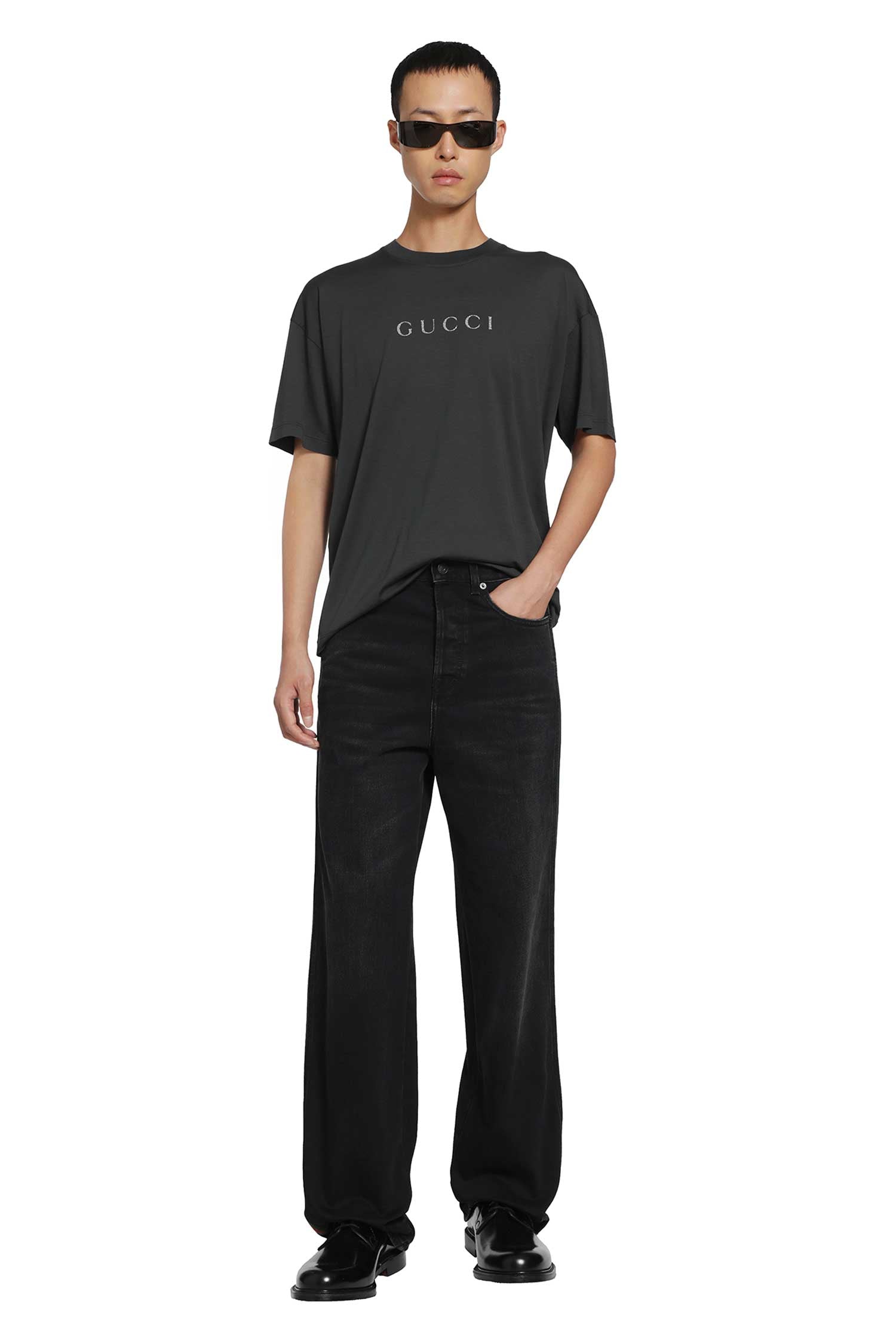 Glitter Logo Cotton T-Shirt