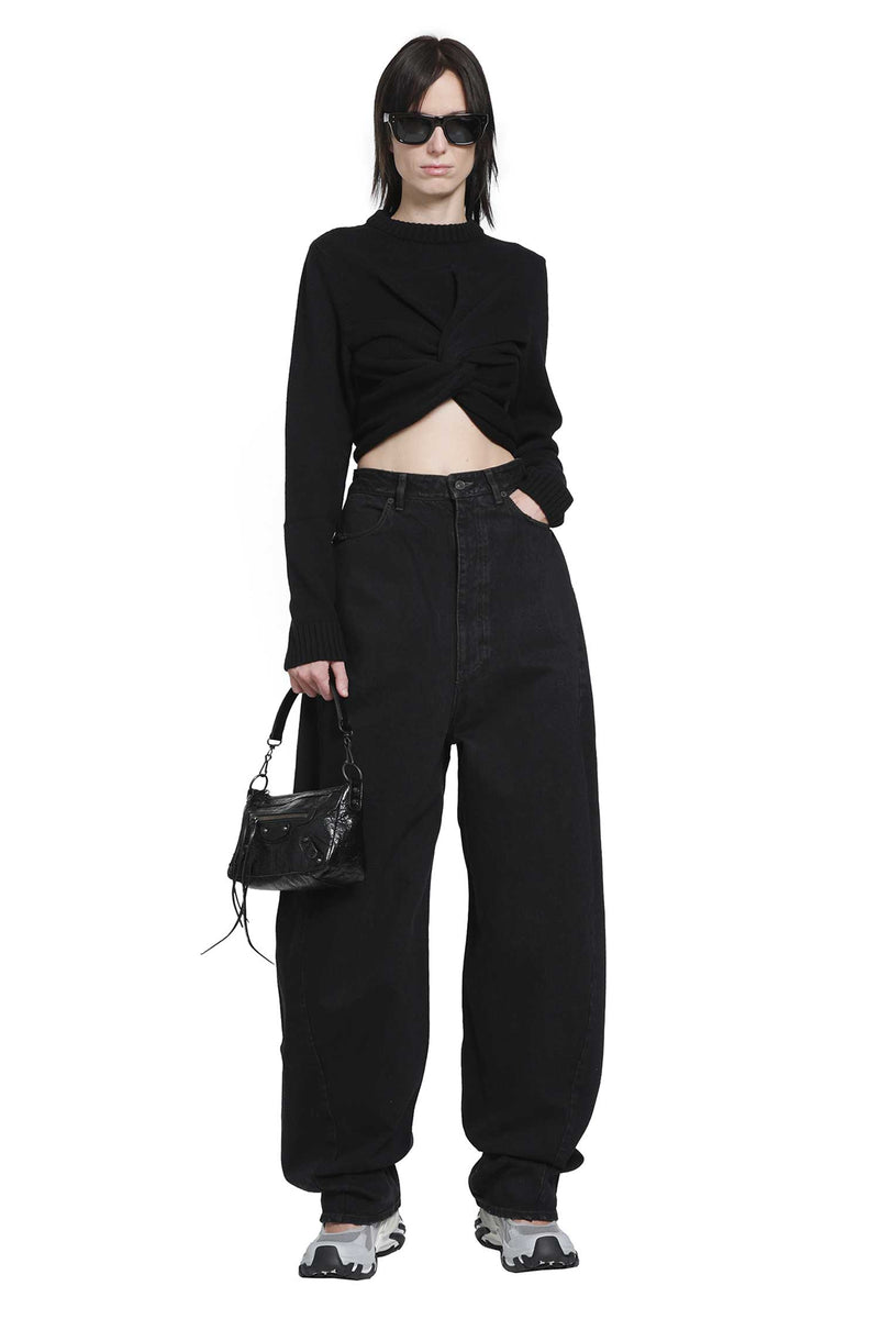 BALENCIAGA High Waist Barrel Twisted Seam Jeans woman