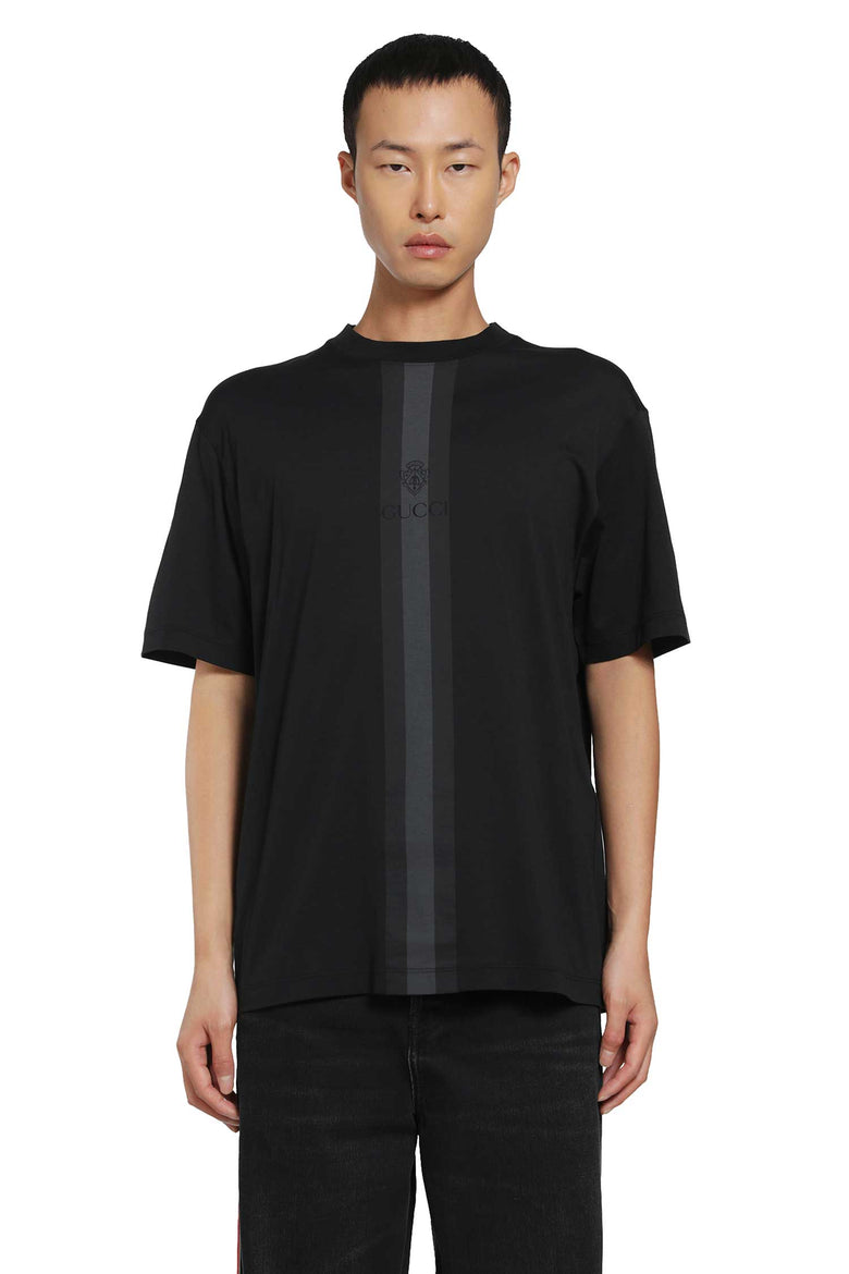GUCCI Cotton T-Shirt with Muted Web man
