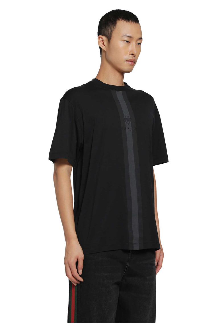 GUCCI Cotton T-Shirt with Muted Web man