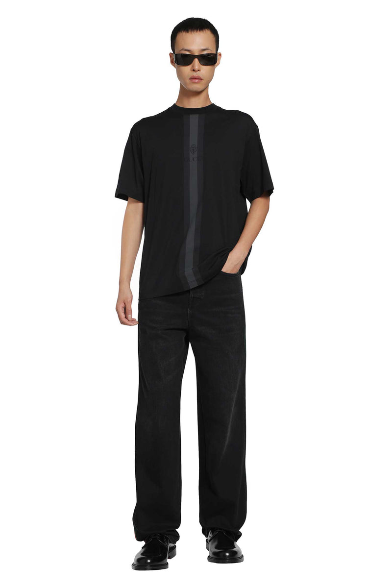GUCCI Cotton T-Shirt with Muted Web man