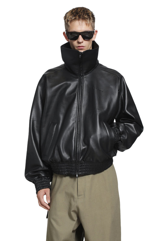 Leather Zip-Up Jacket