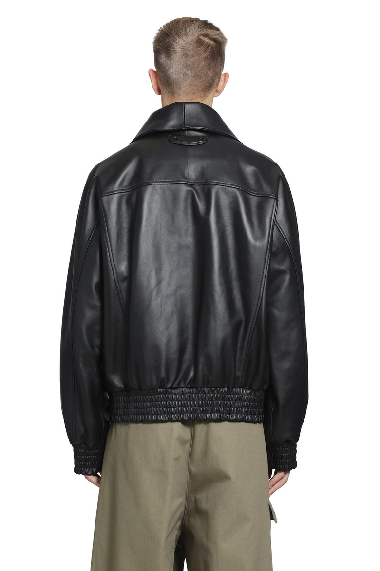 BALENCIAGA Leather Zip-Up Jacket man