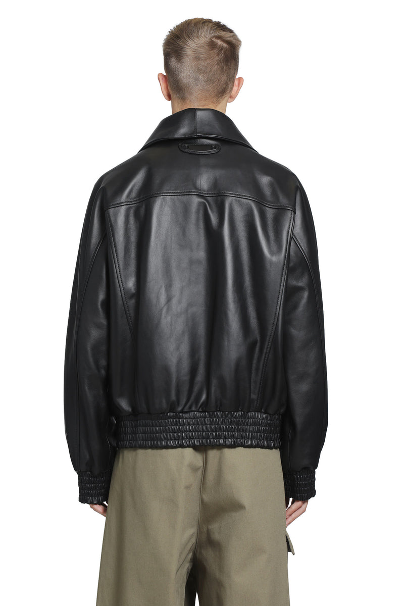 BALENCIAGA Leather Zip-Up Jacket man