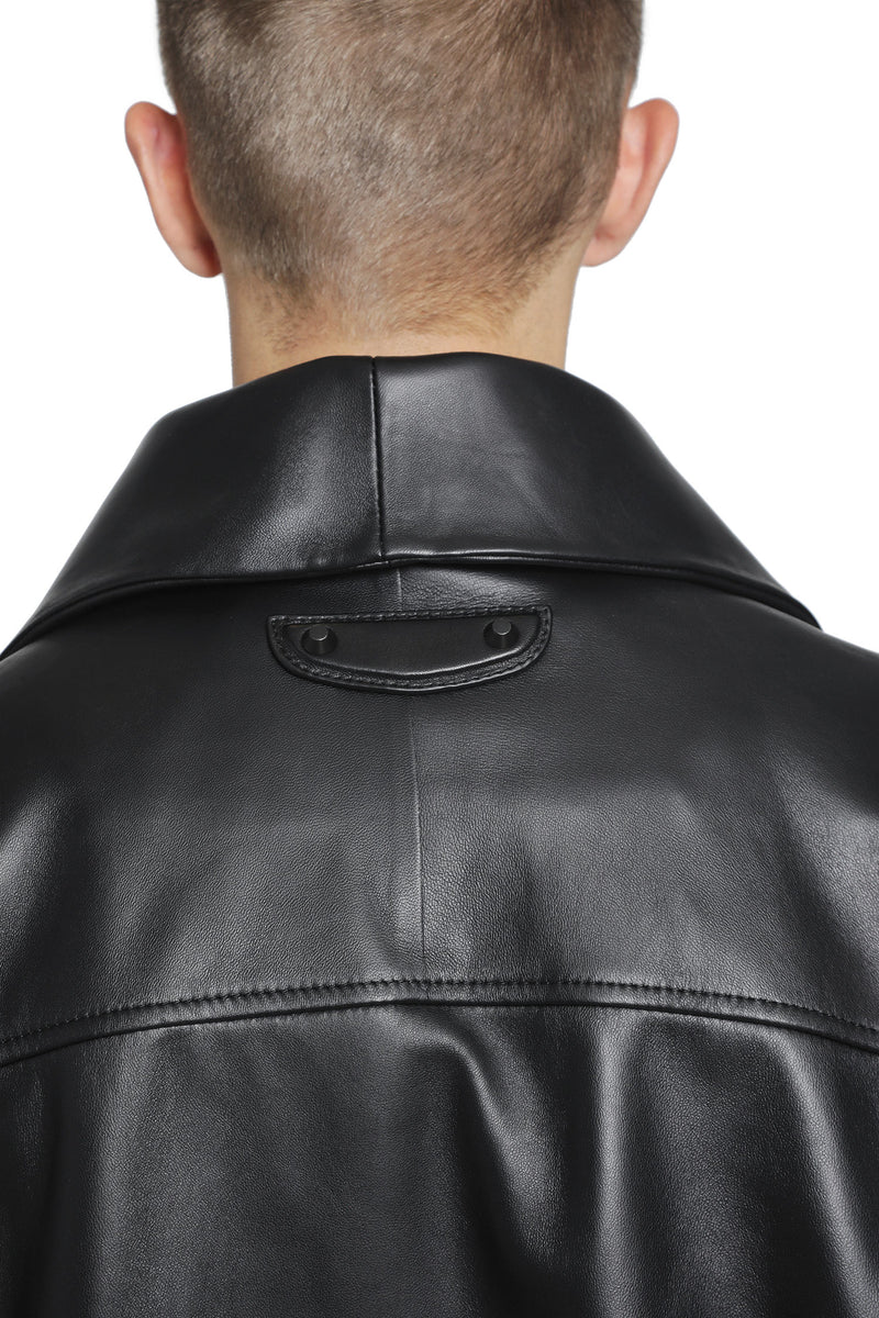BALENCIAGA Leather Zip-Up Jacket man