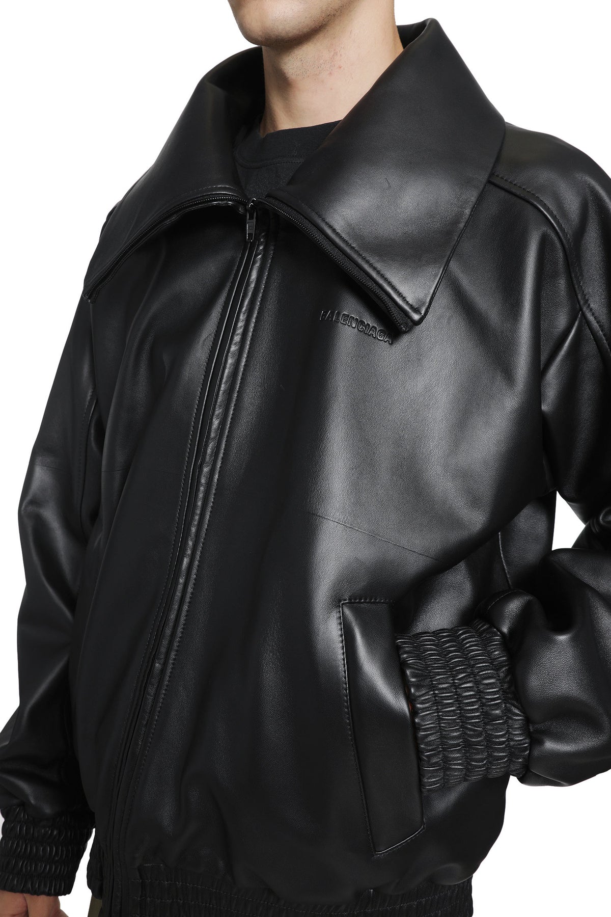 Leather Zip-Up Jacket