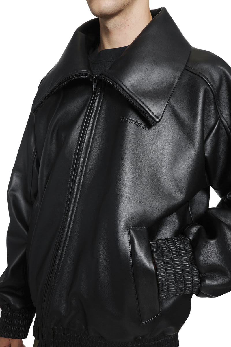 BALENCIAGA Leather Zip-Up Jacket man