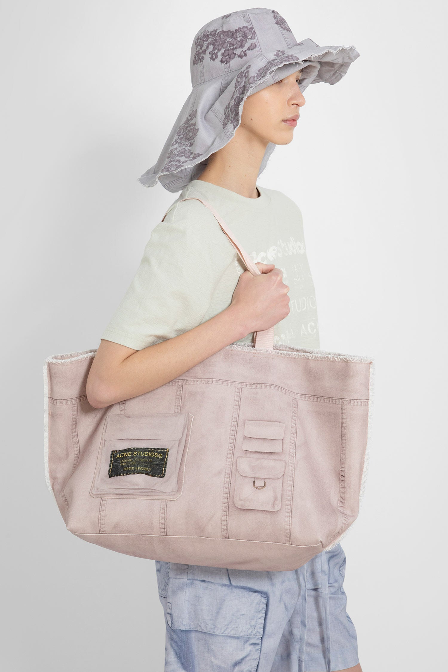 ACNE STUDIOS WOMAN PINK TOTE BAGS