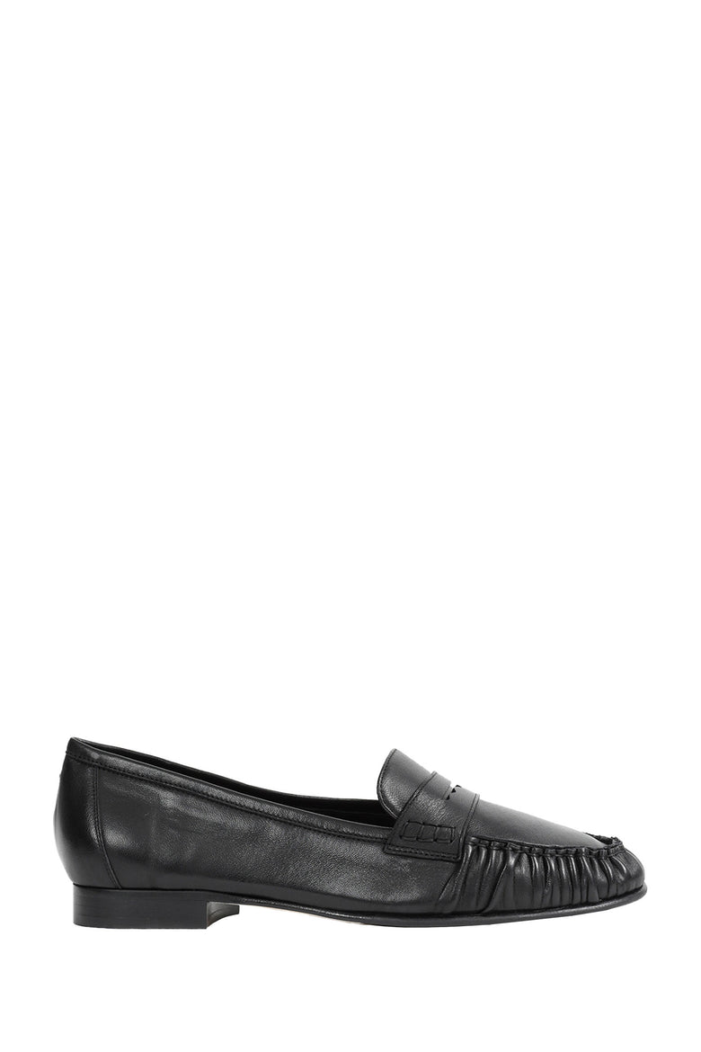AEYDE Aldous Ruched Penny-Slot Loafers woman