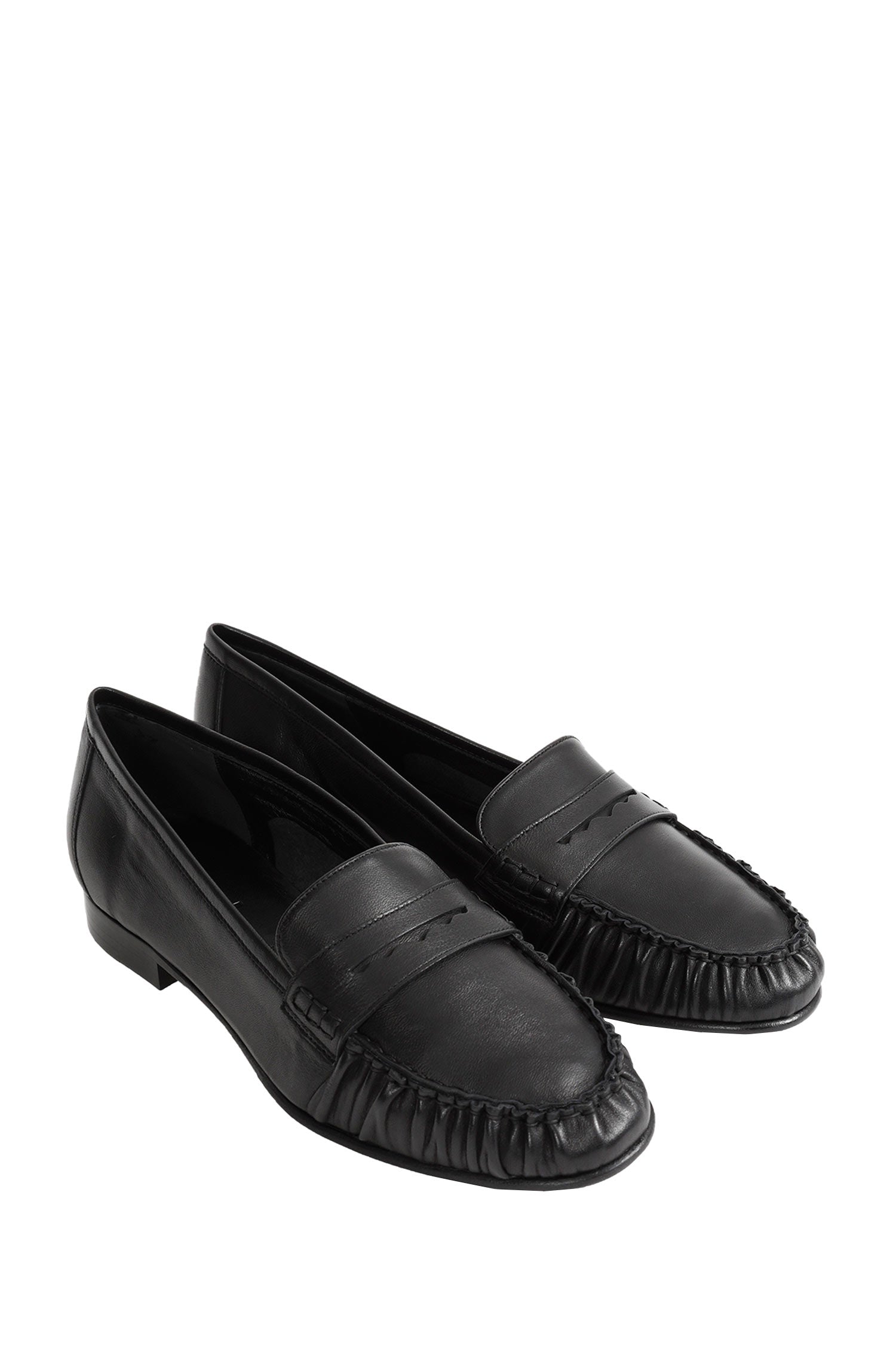 AEYDE Aldous Ruched Penny-Slot Loafers woman