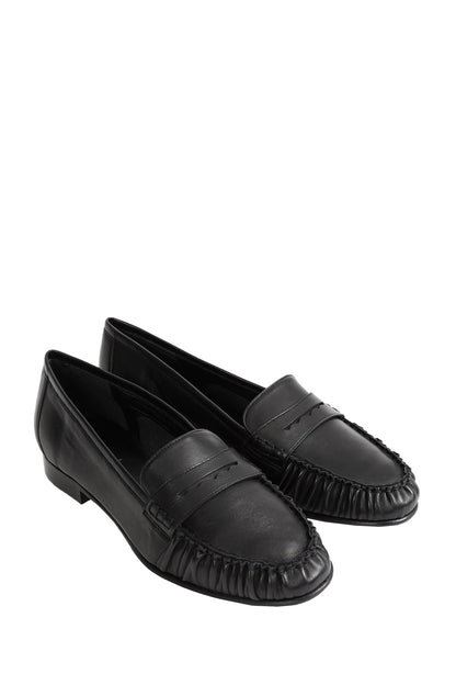 Aldous Ruched Penny-Slot Loafers