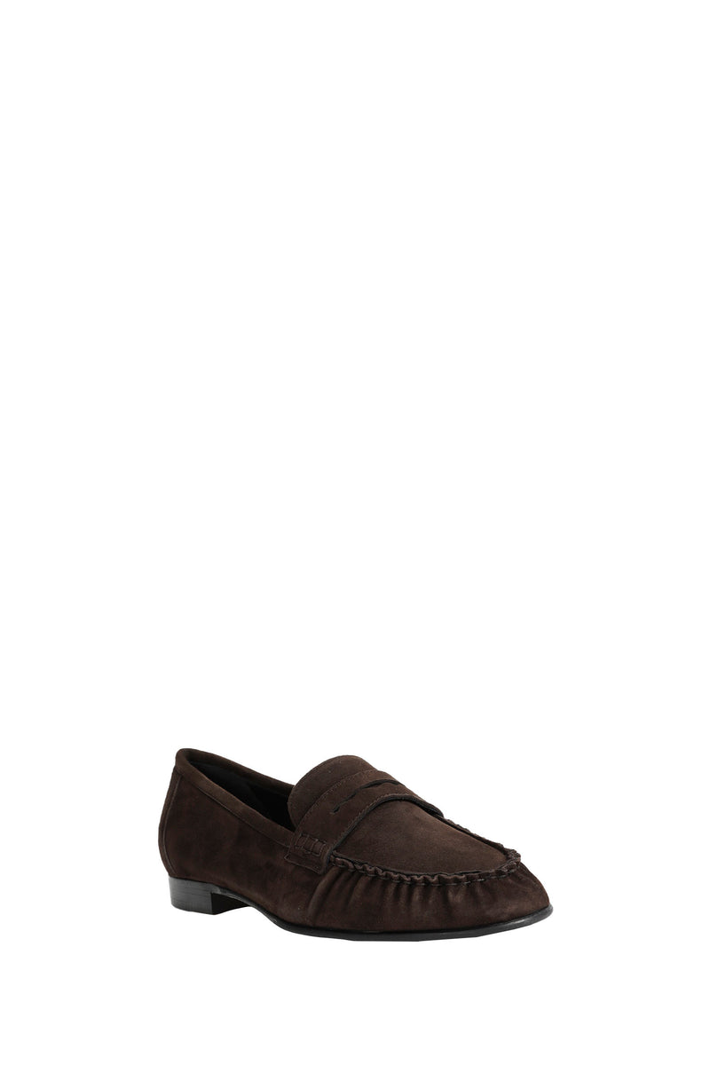 AEYDE Aldous Suede Penny-Slot Loafers woman
