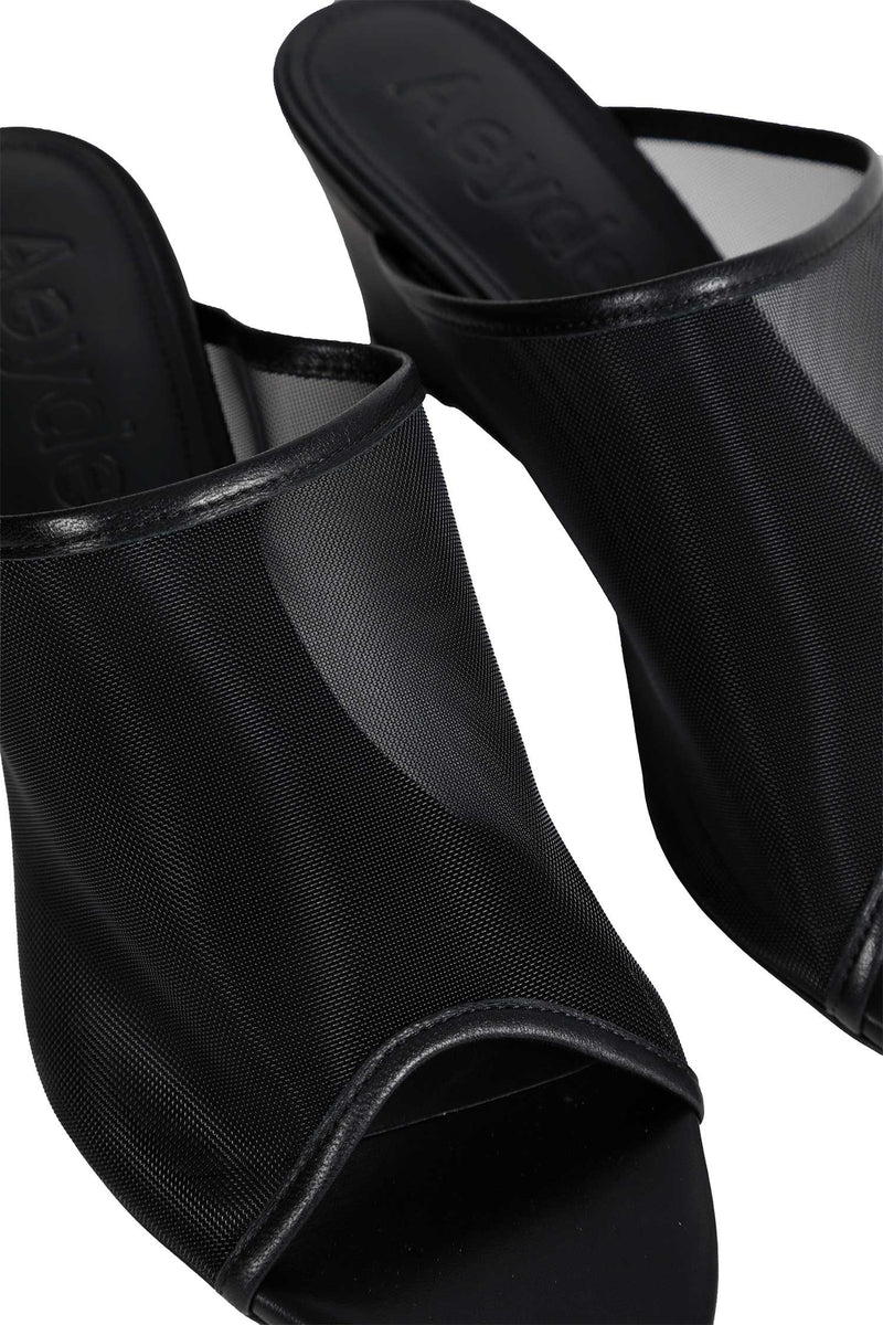 AEYDE Suzanne Mesh and Nappa Mules woman