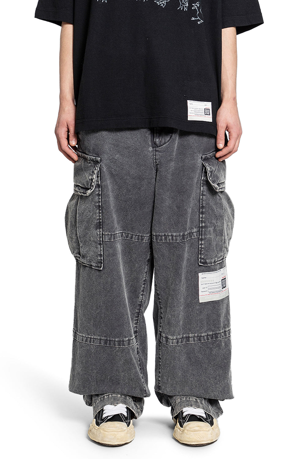 MAISON MIHARA YASUHIRO MAN BLACK TROUSERS