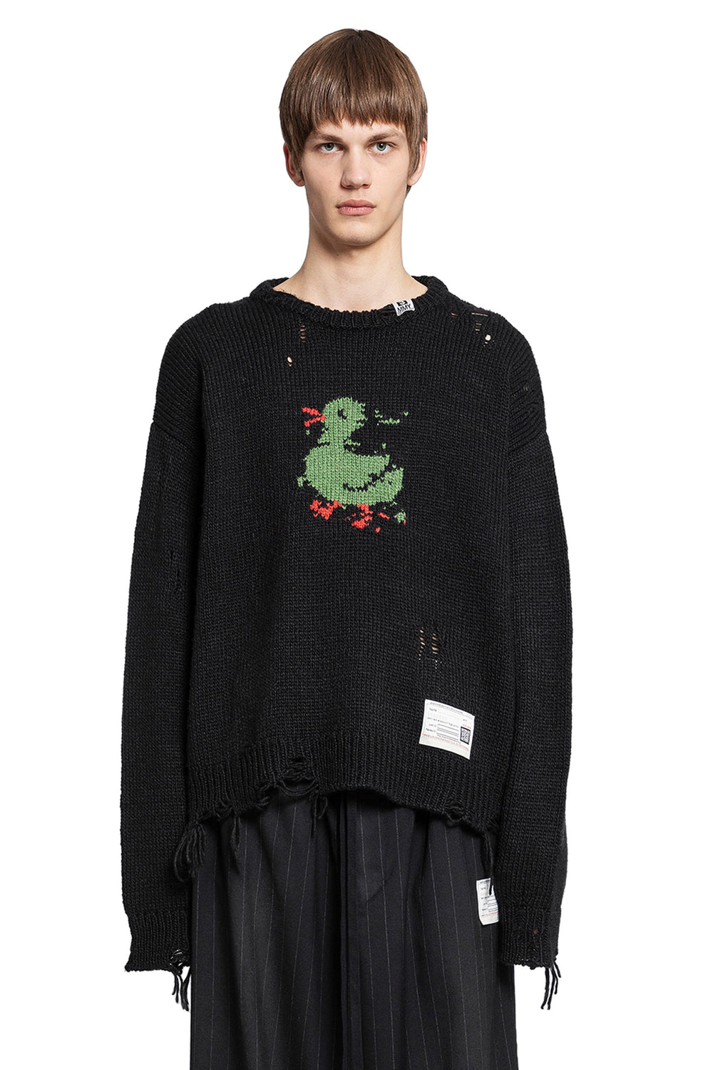 MAISON MIHARA YASUHIRO MAN BLACK KNITWEAR