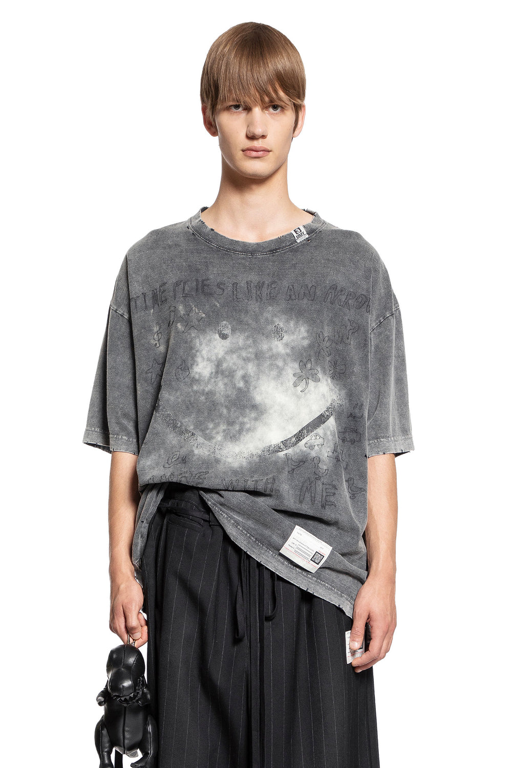 MAISON MIHARA YASUHIRO MAN GREY T-SHIRTS & TANK TOPS