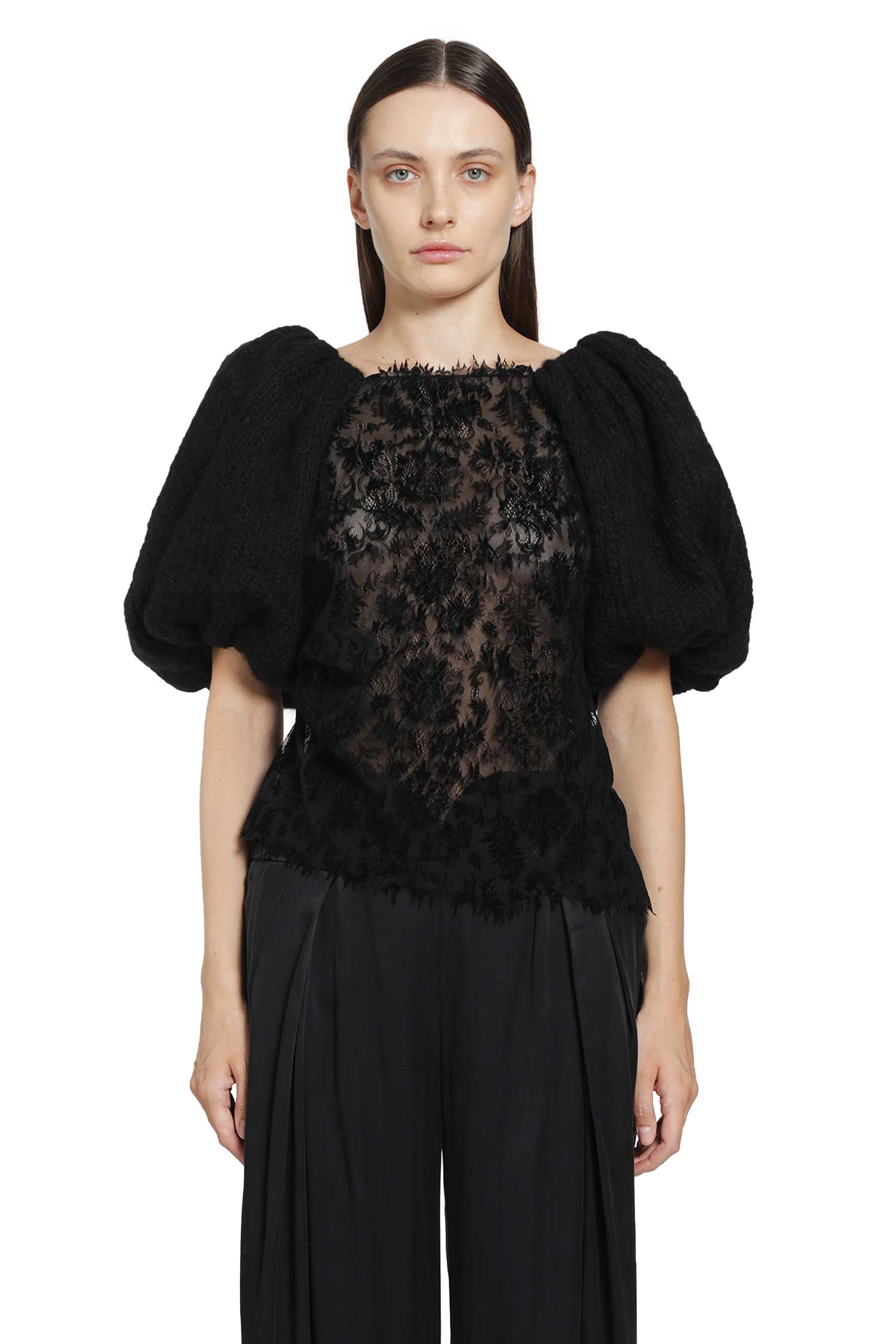 PAULINE DUJANCOURT Laia Hand-Knit Alpaca Lace Top woman