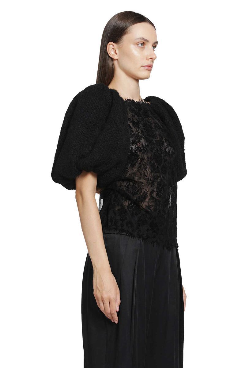 PAULINE DUJANCOURT Laia Hand-Knit Alpaca Lace Top woman