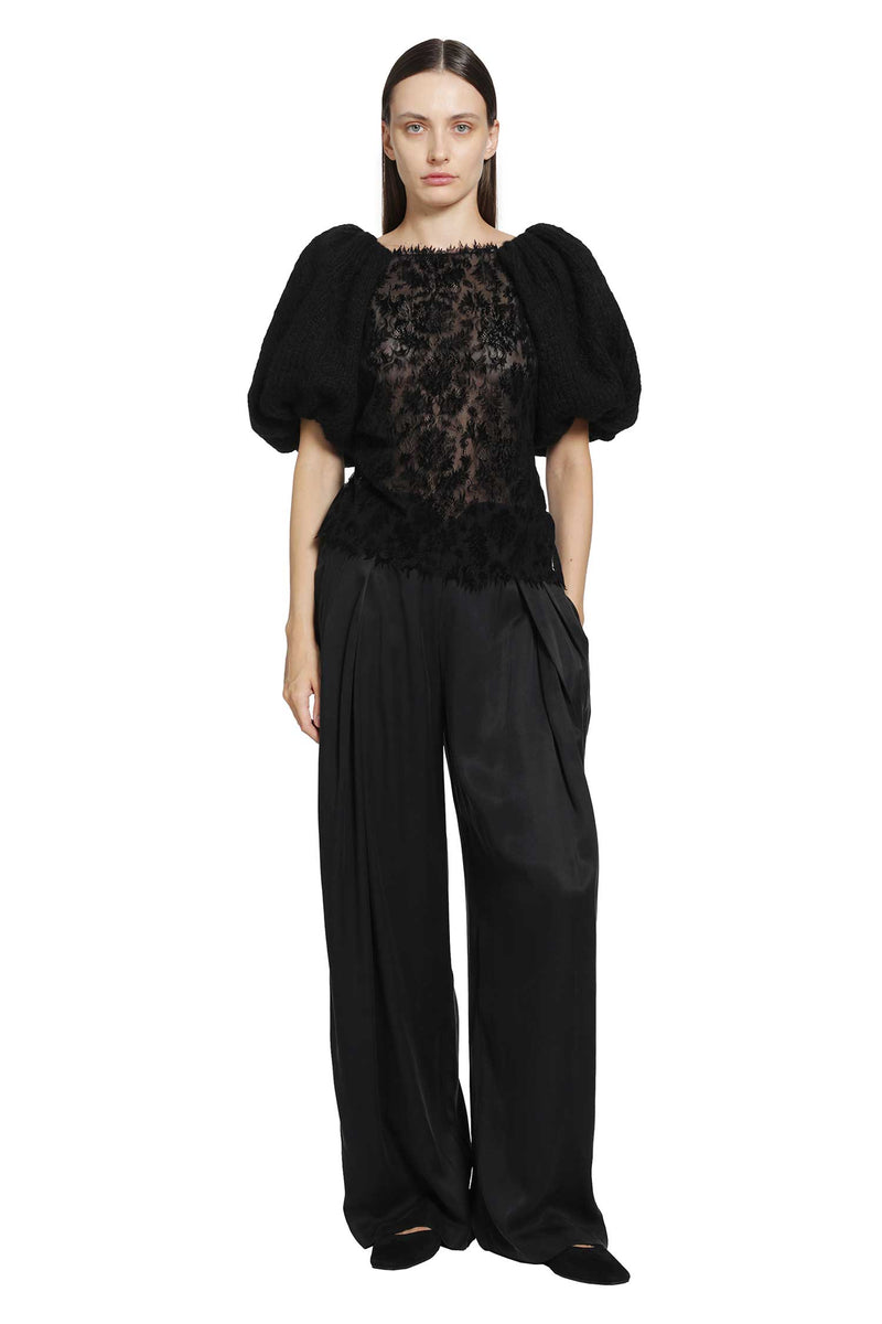 PAULINE DUJANCOURT Laia Hand-Knit Alpaca Lace Top woman