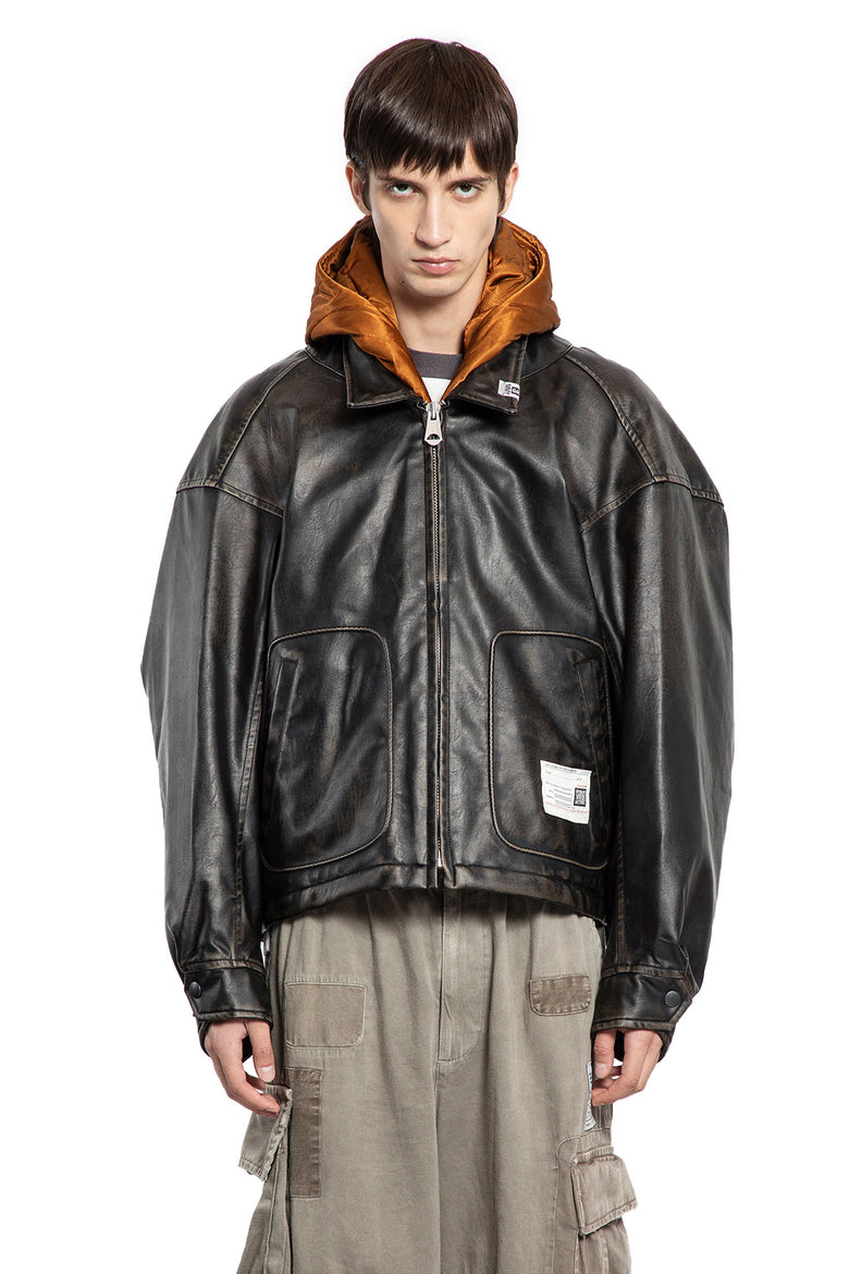 Hoded Vegan Leather Jacket