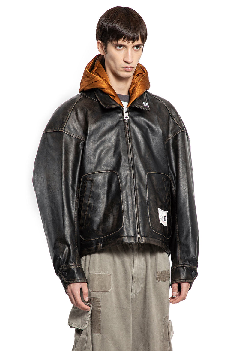 Hoded Vegan Leather Jacket