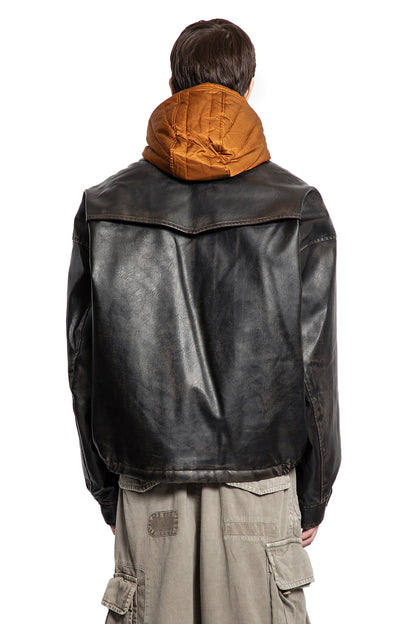 Hoded Vegan Leather Jacket