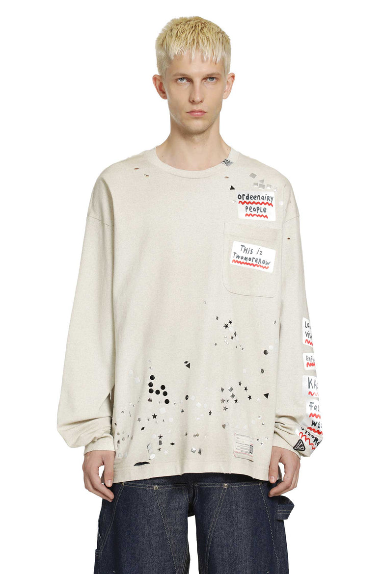 
              MAISON MIHARA YASUHIRO Embellished Sticker Long Sleeve T-Shirt man
            