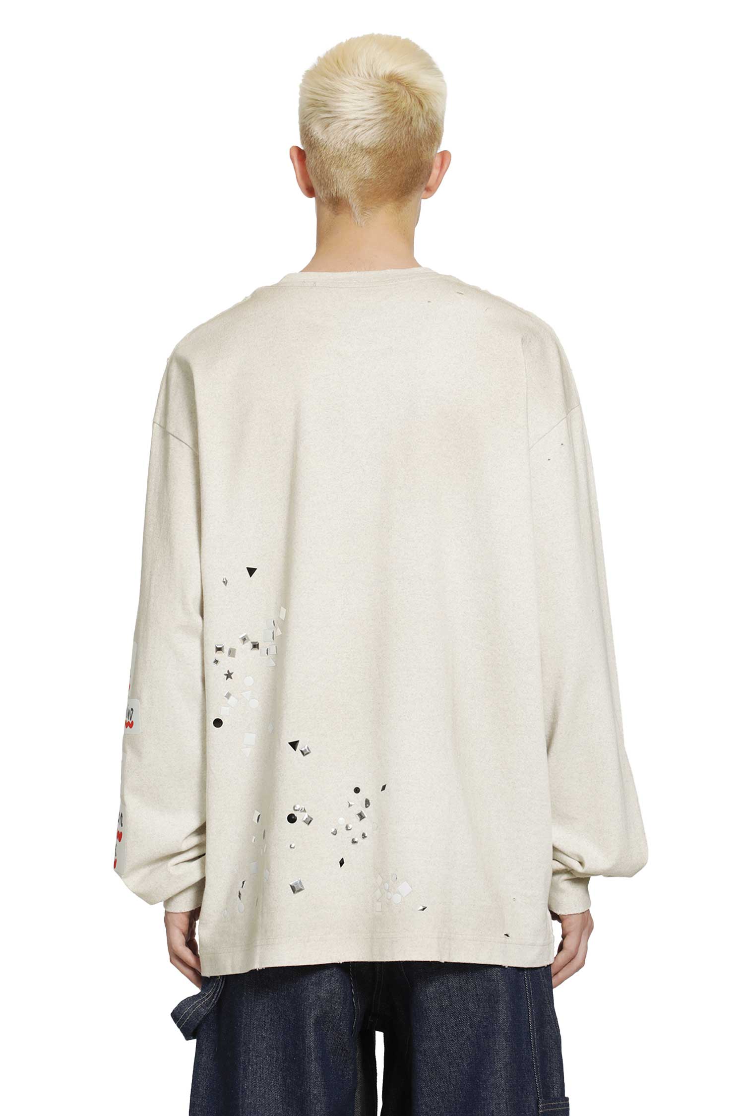 MAISON MIHARA YASUHIRO Embellished Sticker Long Sleeve T-Shirt man