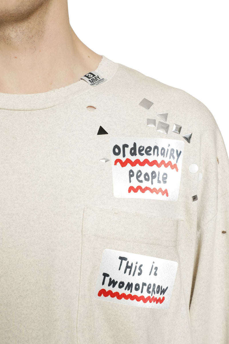 MAISON MIHARA YASUHIRO Embellished Sticker Long Sleeve T-Shirt man