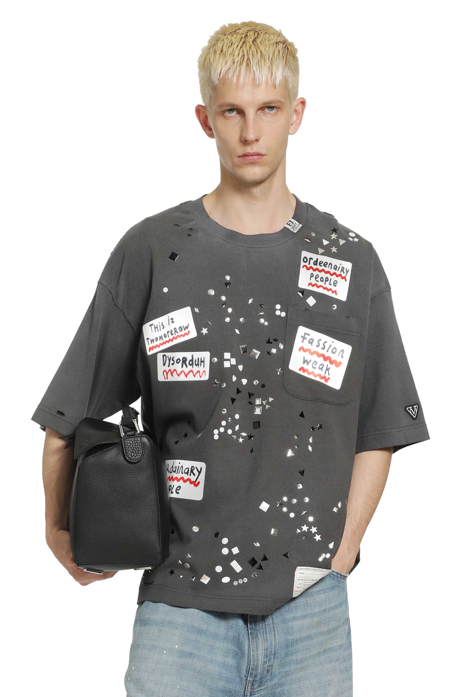 Embellished Sticker T-Shirt
