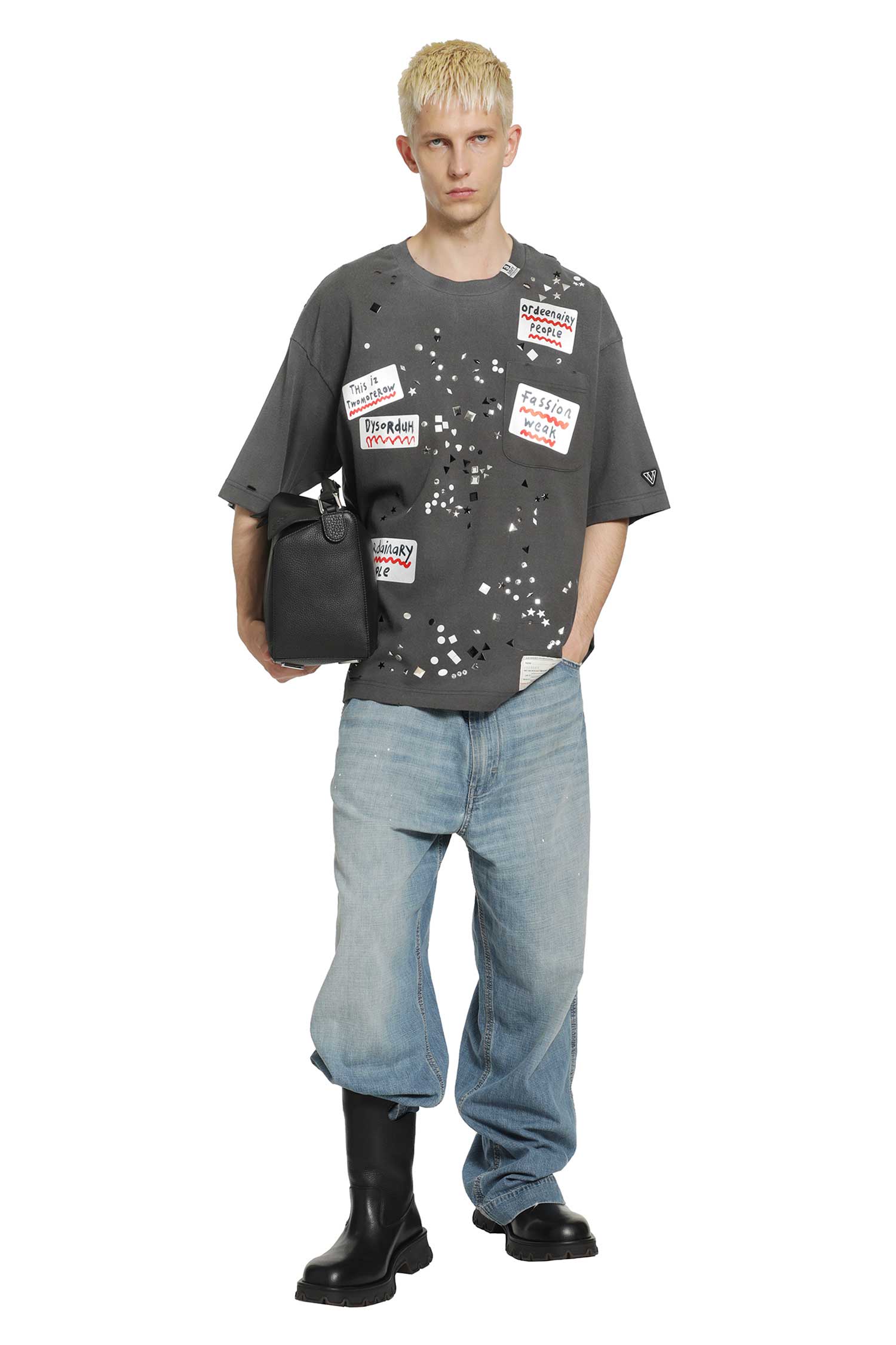 Embellished Sticker T-Shirt