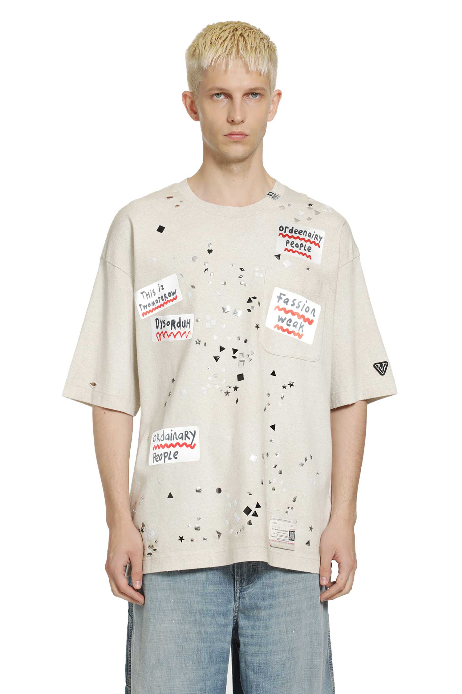 Embellished Sticker T-Shirt