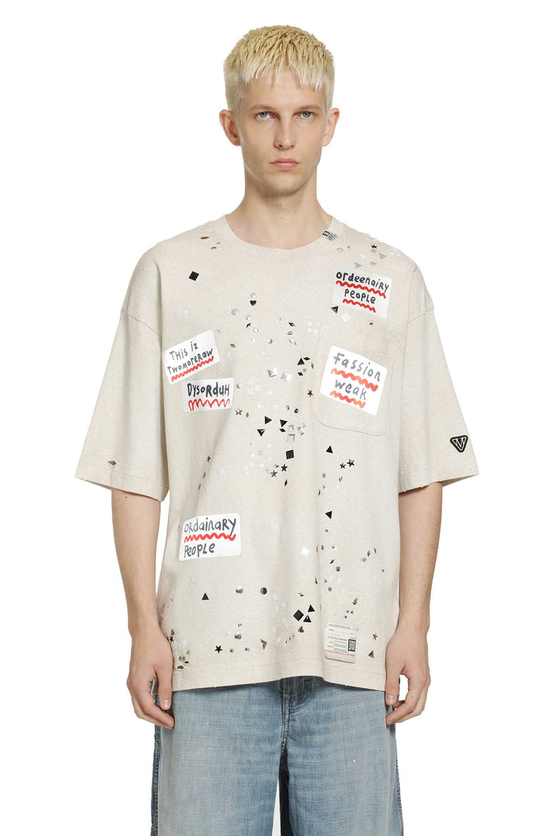 MAISON MIHARA YASUHIRO Embellished Sticker T-Shirt man