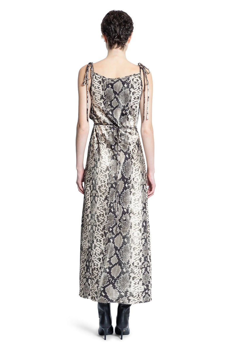 Fluid Satin Python Print Dress - Antonioli.eu