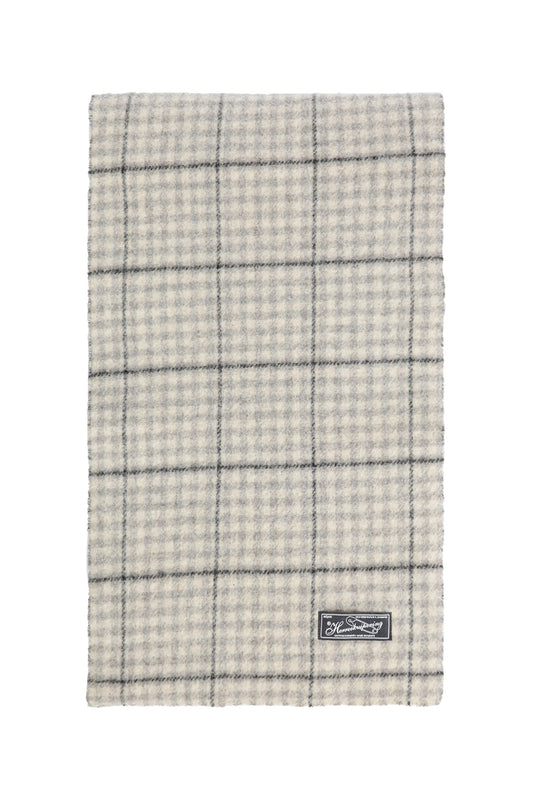 Grey Check Facade Scarf