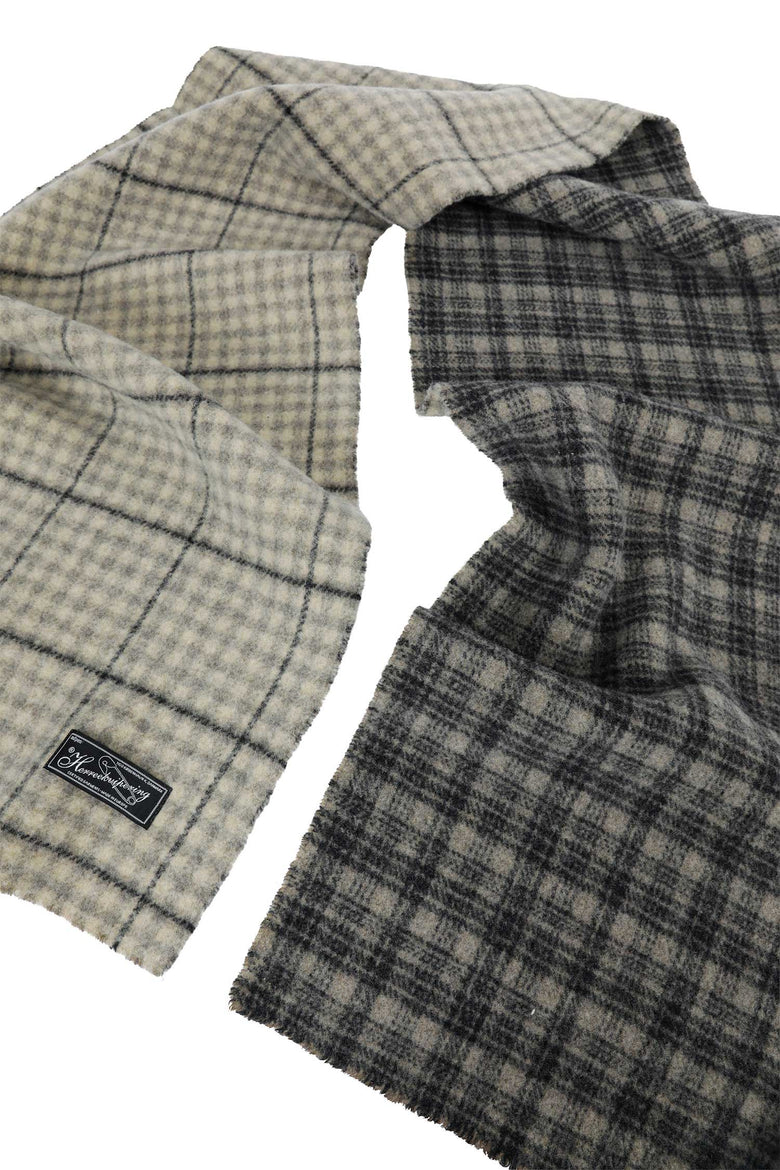 MFPEN Grey Check Facade Scarf man