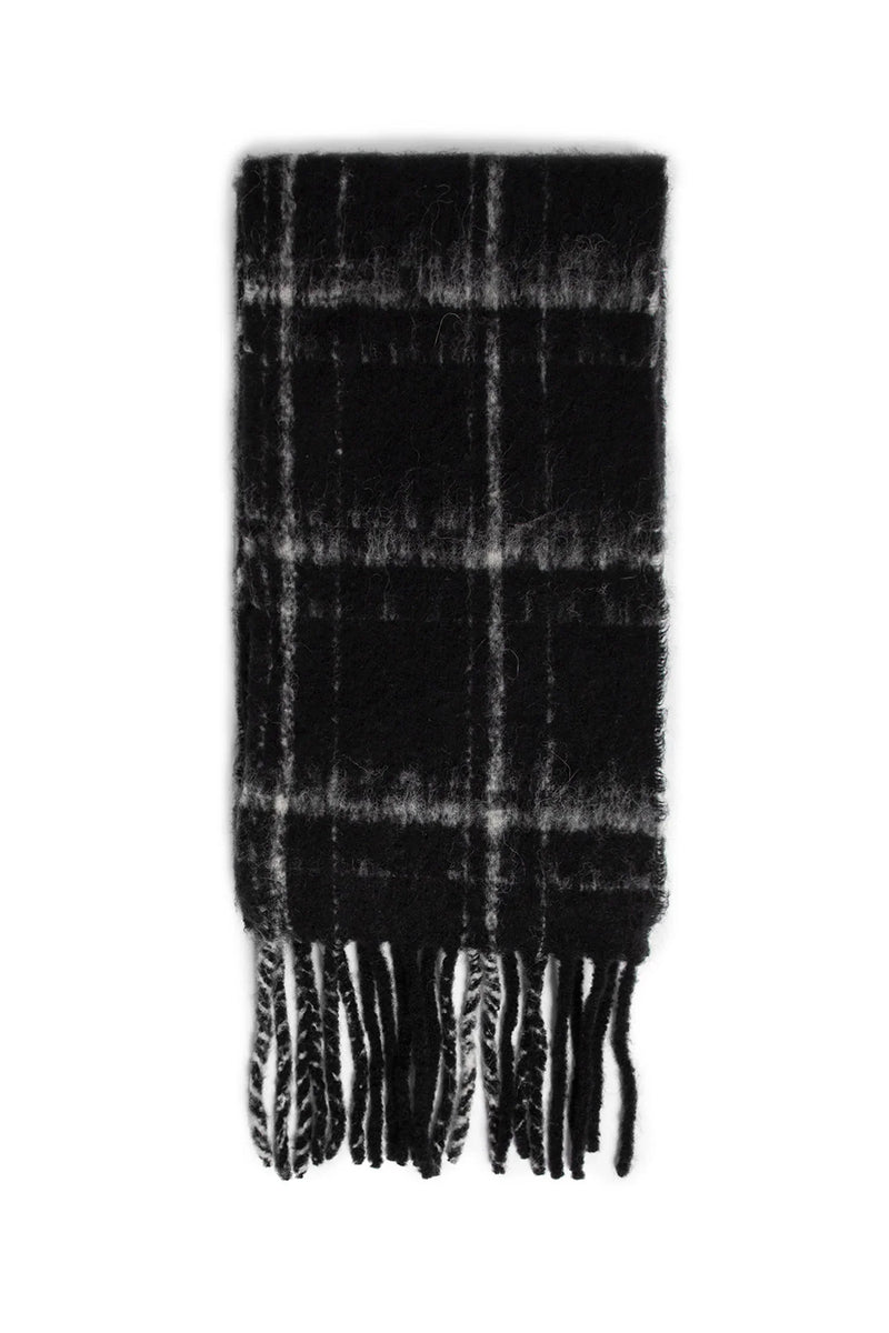 OUR LEGACY Fuzzy Alpaca Check Estate Scarf man