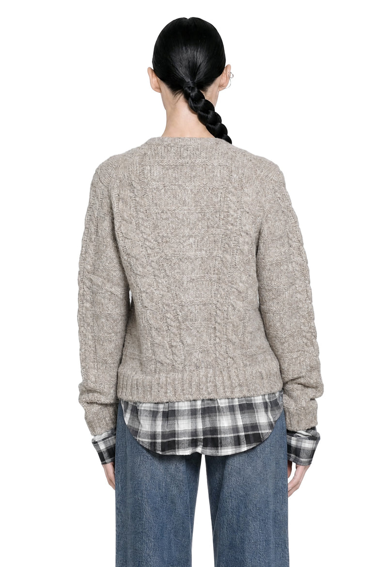 ACNE STUDIOS Layered Cable Knit Cardigan woman