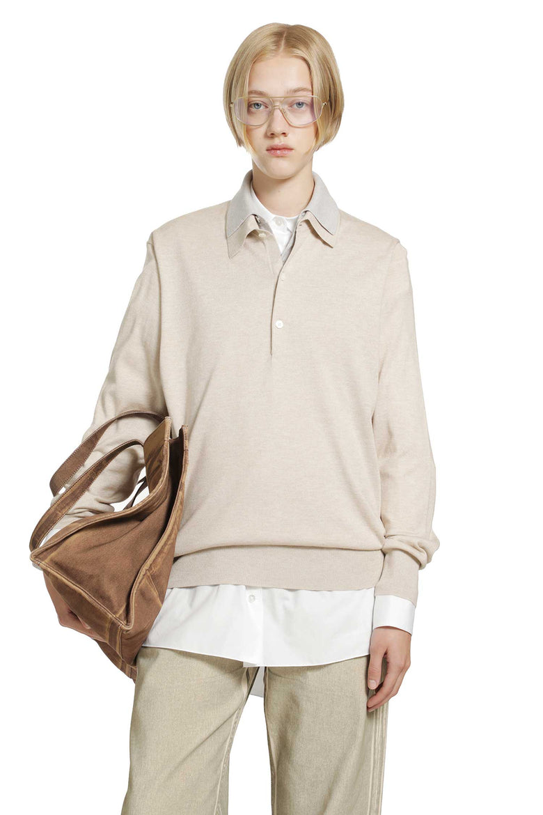 ACNE STUDIOS Layered Silk Cashmere Polo woman