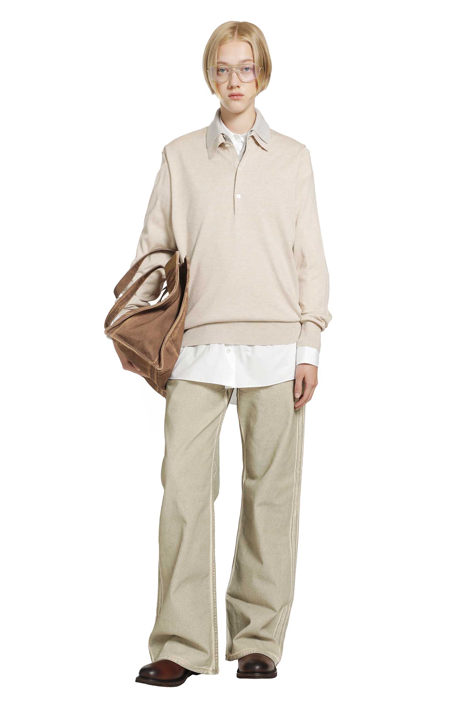 ACNE STUDIOS Layered Silk Cashmere Polo woman